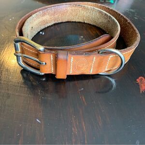 Vintage Mens Polo Ralph Lauren Italian Leather Brass Buckle Belt Brown 41 in